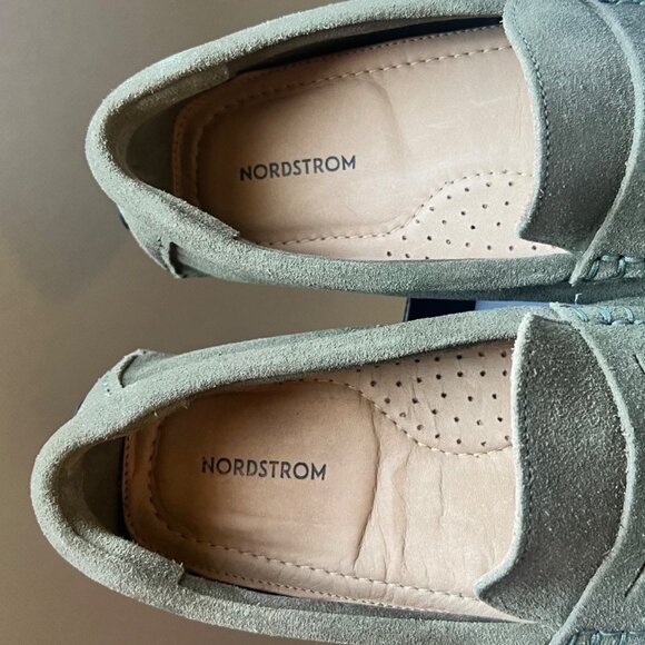 Nordstrom Cody Olive Suede Shoes Leather Driving Loafers Men Size 9.5M - Picture 7 of 9